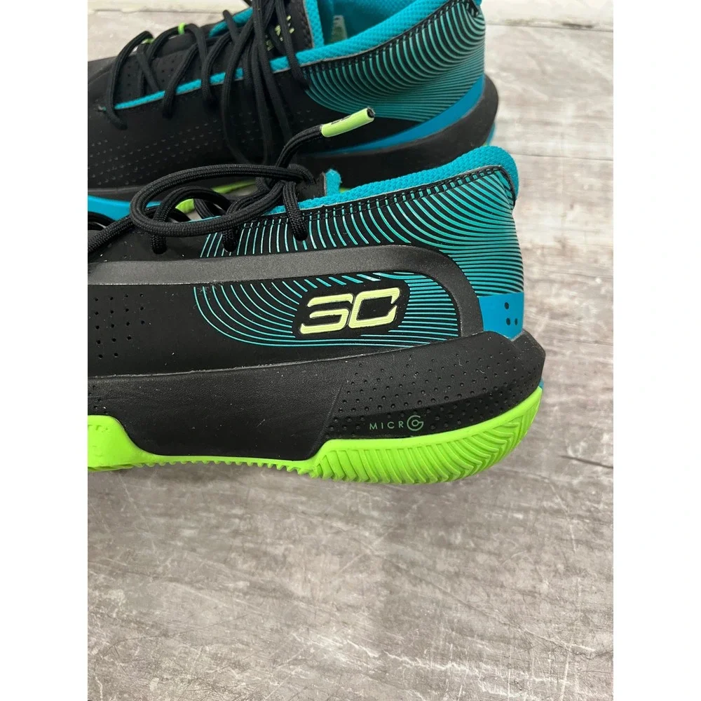 Under Armour Curry SC 3Zero III Basketball Shoes Youth US Mens 7 Black Green